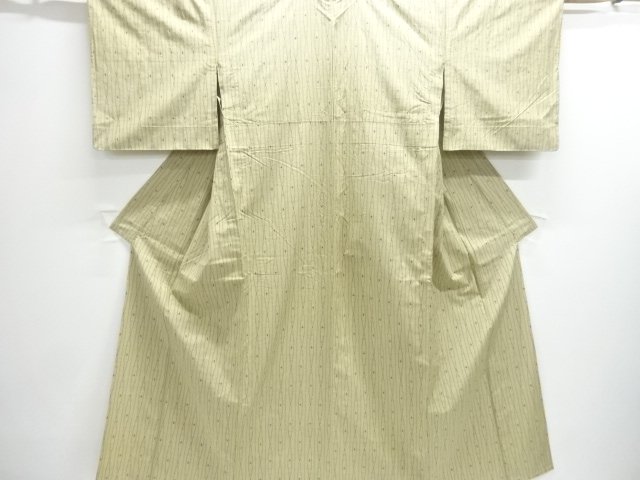 JAPANESE KIMONO / HITOE TSUMUGI / WOVEN TATEWAKU PATTERN 